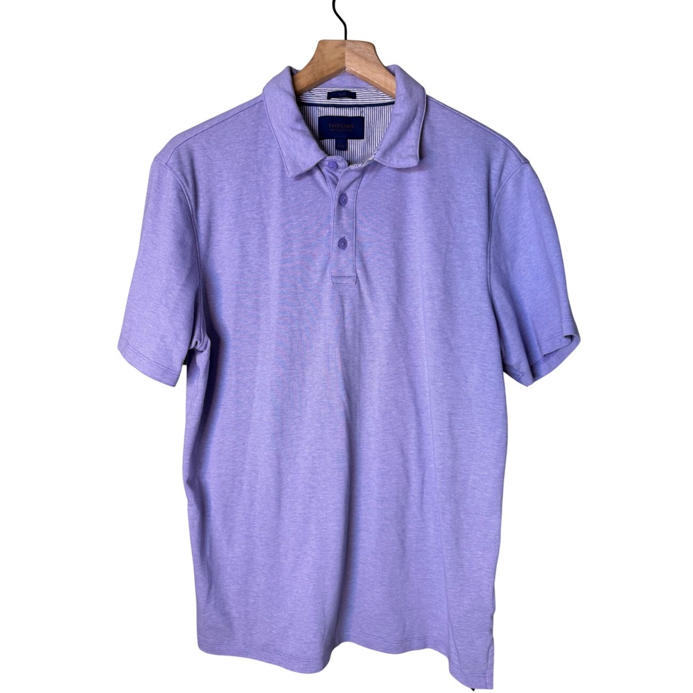 Fairlane Mens Slim Fit Performance Pique Polo Shirt‎ Purple Heather Large L